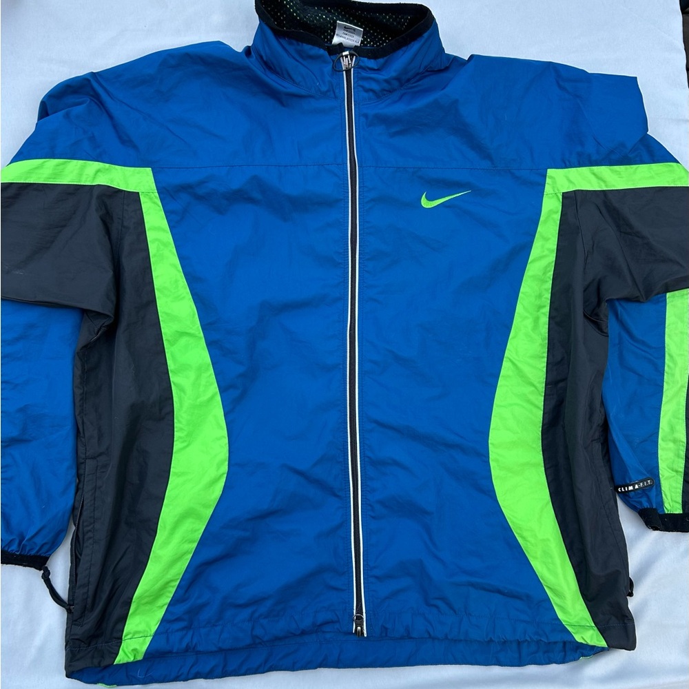 Nike Blue and Green vintage windbreaker Jacket